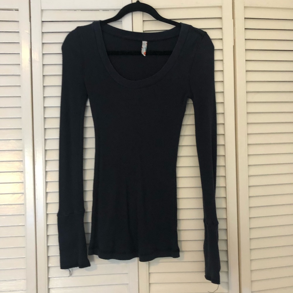 Black long sleeve Free People top